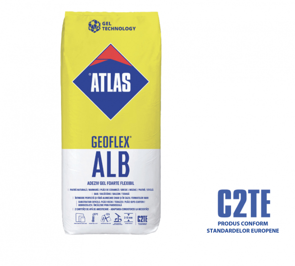 ADEZIV GRESIE SI FAIANTA ALB PIATRA NATURALA / MARMURA / STICLA GEL GEOFLEX ALB 25 KG ATLAS CESAL