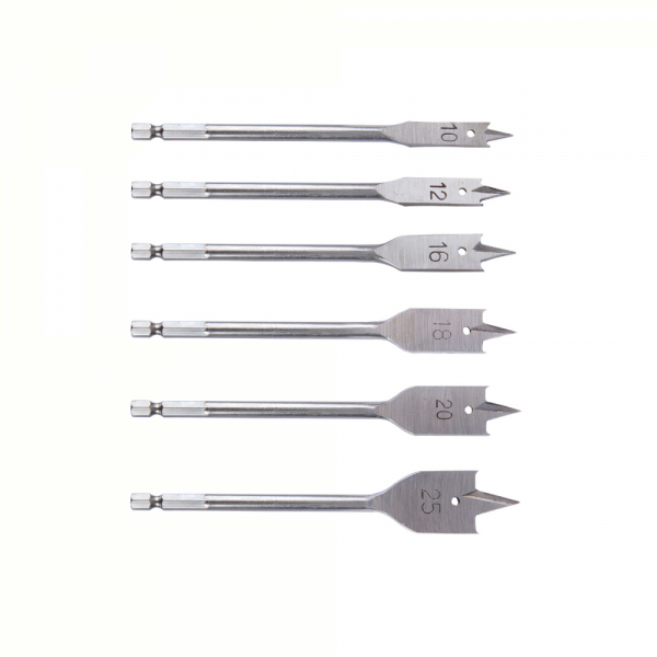 SET BURGHIE LEMN PLAT 6 PIESE 10-25MM ETS 679616 EVOTOOLS