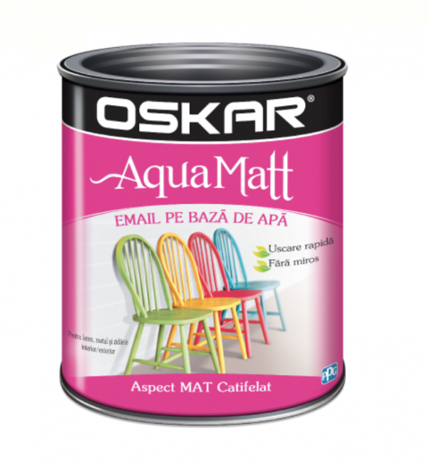 ACRILIC EMAIL 2.5 L MATT AQUA ALB CONTEMPORAN OSKAR